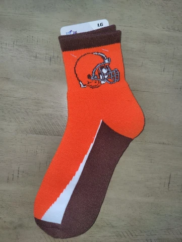 Cleveland Browns Mens 1/4 Length NFL Team Socks Large Cover