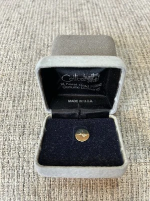 Vintage Colibri 14K Gold Filled W/ Diamond ColibriTie Tack Never Worn Mint !!! - Image 1 of 4