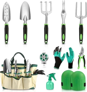 Set Di Attrezzi Da Giardinaggio, 11 Pezzi Attrezzi Da Giardinaggio Con Borsa Por - Foto 1 di 12