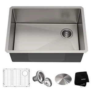 27 in. Undermount 1-Bowl 16 Gauge Stainless Steel Kitchen Sink with Accessories - Picture 1 of 12