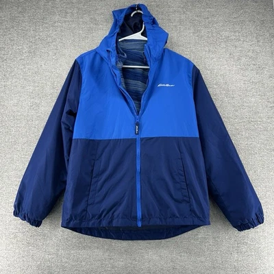 Chaqueta Eddie Bauer 3 en 1 con Capucha Niños Talla Grande (14/16) Azul Forrada de Vellón Invierno Foto 1 de 4