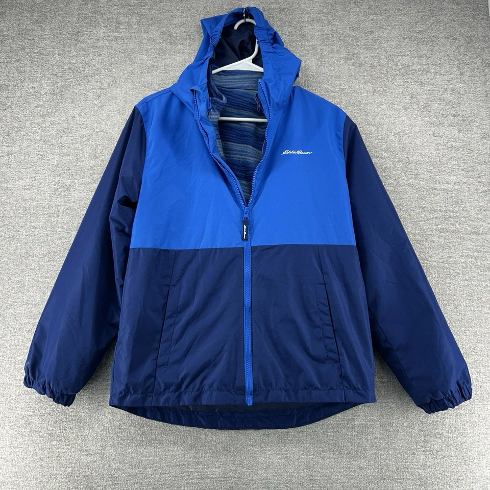 Jaqueta Eddie Bauer 3 em 1 com capuz masculina tamanho grande (14/16) azul forrada de lã inverno - Imagem 1 de 4