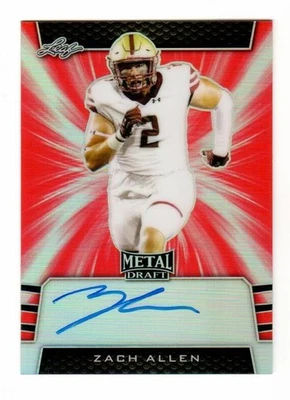 2019 Leaf Metal Draft Zach Allen Auto Red Rookie- 3/5- Denver Broncos- SSP - Image 1 of 2