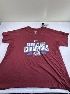 Colorado Avalanche T Shirt Women’s SZ 4XL Short Sleeve Stanley Cup Champions New - Picture 1 of 5