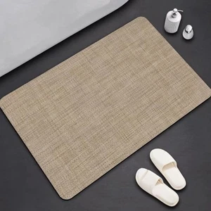 Badematte rutschfest saugfähig Badvorleger Badezimmerteppich Braun-015 - Bild 1 von 6