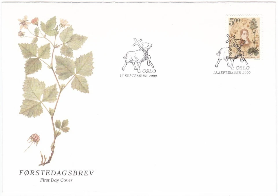 Norway FDC 2000,  Lars Levi Laestadius (1800-1861) botanist & author, mint - Image 1 of 1