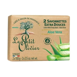 French Extra Mild Soap - Aloe Vera by Le Petit Olivier - 2 x 3.5 oz Bars - Picture 1 of 2