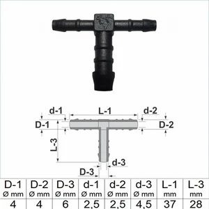 1 2 3 5 oder 10 Stck T-Schlauchverbinder 4 mm 6 mm 4 mm RGV T Stück reduziert - Bild 1 von 6