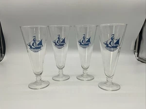 4 Pilsner mit blauem Piratenschiff Maritim 7 1/2" T - Bild 1 von 6