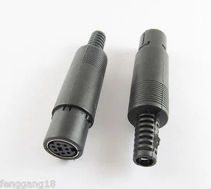 1pcs 7 Pin Mini DIN Mini-DIN Female Jack Connector Adapter With Plastic Handle - Picture 1 of 3