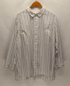 J Jill Hemd Damen Plus Size 3XL Weiß Knopfleiste Langarm Minimalistisch Leicht - Bild 1 von 14