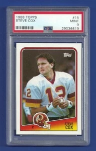 1988 TOPPS #15 STEVE COX PSA 9 MINT POP 7 ONLY 2 HIGHER WASHINGTON REDSKINS - Bild 1 von 1