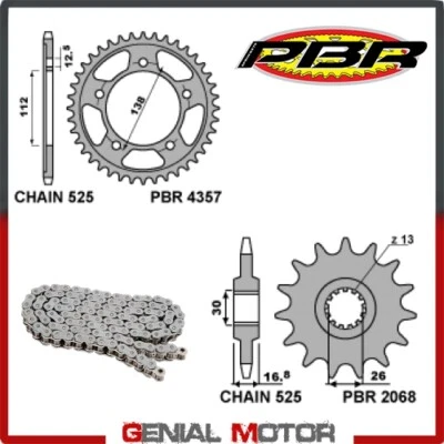 EK2543G Chain and Sprockets Kit 15 / 42 / 525 PBR HONDA CBR650F 2014 > 2019 - Image 1 of 2