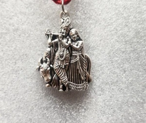 Colgante plateado Radhe Krishna/Bal Gopal para hombre y mujer - Imagen 1 de 4