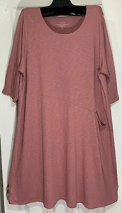 Abito donna J.Jill maglia facile cucito con taschino taglia media corallo schiena cucitura nuovo - Foto 1 di 4