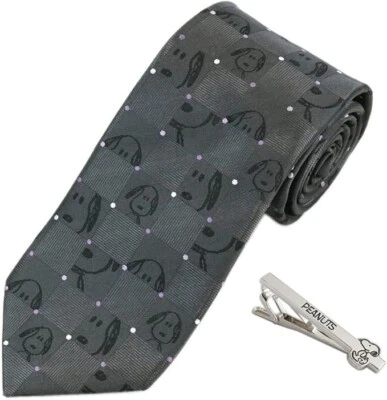 [Cacahuetes] Juego de barra de corbata y corbata PN914462 carbón 001 SNOOPY marca clip de corbata Foto 1 de 4