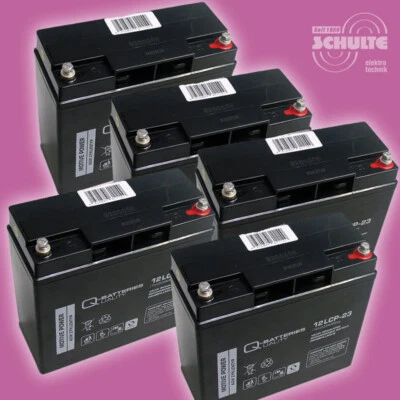 Q-BATTERIES Nova Motors Bendi Standard, 60V Blei-Akku-Satz, 5 Stück 12LCP-23, 12V 23Ah AGM