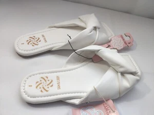 SAM & LIBBY WOMEN'S TAULLULAH ELEGANT SLIDE SANDALS BRIGHT WHITE SIZE 8 New - Picture 1 of 9