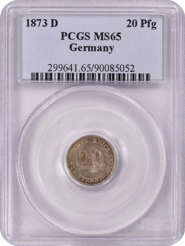 1873 D Germany 20 Pfennig KM5 MS65 PCGS - Image 1 of 2