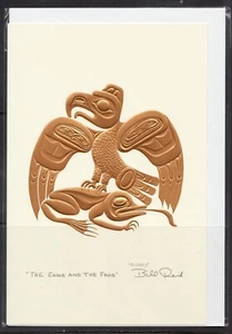 HAIDA - THE EAGLE & THE FROG - Gold Embossed - by Bill Reid - 6" x 9" Art Card - Picture 1 of 1