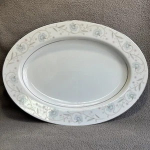Englischer Garten Fine China Japan 1221 12" x 9" Ovale Servierplatte Platin Ring - Bild 1 von 7