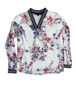 Pullover Tommy Hilfiger Floral Transparente Encaje Superpuesto Cottagecore Talla Pequeña Preppy Foto 1 de 4