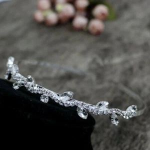 Bridesmaids Tiara Headband, Bridal Tiara, Flower Girl Tiara, Bridal Wedding Hair - Picture 1 of 5