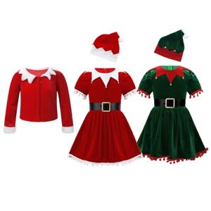 Baby Girls Christmas Fancy Dress Costumes Santa Claus Xmas Party Toddler Outfits