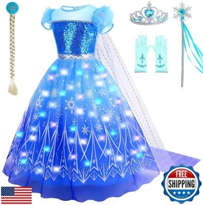 GZ-LAOPAITOU Light Up Princess Dresses for Girls Halloween Princess Costume B - Picture 1 of 5