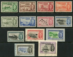 TURKS & CAICOS 1950 A 10/- SG221/33 USADO FINO - Imagen 1 de 1