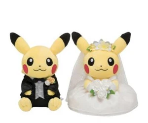 Pokemon Center Original Garden Wedding Pikachu Bride + Groom Plush Set of 2 JP - Picture 1 of 3