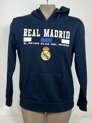 Sudadera con Capucha Real Madrid Oficial Azul Marino Apoyador Para Mujer GRANDE Foto 1 de 4
