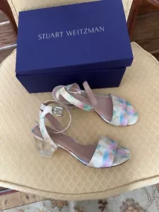 Stuart Weitzman Pastel Sunflower Patent Leather Sandals - Picture 1 of 8
