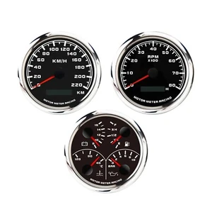 W PRO 85mm 3-3/8" Juego de 3 Calibre GPS Velocímetro 220 KMH Impermeable Coche Barco Marino - Imagen 1 de 13