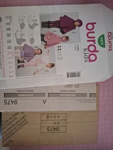 Burda Kids Sewing Pattern 9475 cape Aged 2-6 Years New Uncut - Picture 1 of 1