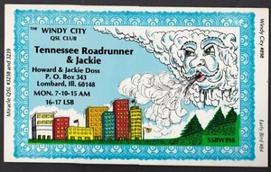 QSL QSO RADIO CARD " The Windy City",  Lombard, IL  U.S.A. (Q353) - Picture 1 of 2