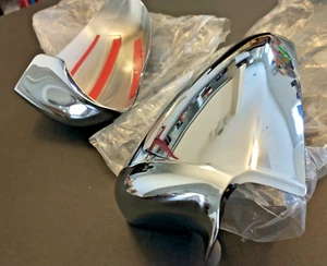 [IMPERFECT] 03-08 Audi A3 A4 A6 Triple Nickel Chrome Mirror Overlays Covers - Picture 1 of 3