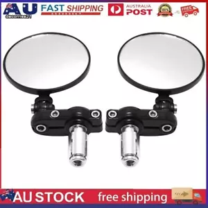 2x Universal Folding Motorcycle Handle Bar End Mirrors Motorbike Side Rearview - Picture 1 of 11