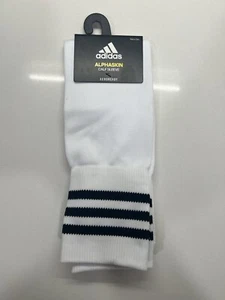 Adidas Alphaskin Calf Sleeves White Black 1 Pair One Size Soccer BRAND NEW - Picture 1 of 2