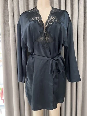 Victoria’s Secret Vintage Amarillo Negro Sating Camisa Manga Larga Talla S Foto 1 de 4