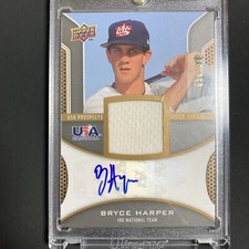 Bryce Harper 2009 Upper Deck Auto RC Rookie Jersey Relic Patch RPA /399 SP