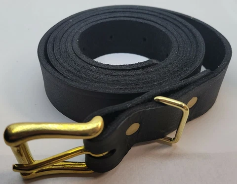 5' (60") BLACK Long Leather Trunk Buckle Strap chest steamer antique vintage old Cover