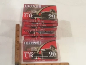 6 Maxell UR-90 Blank Audio Cassette Tapes 90 Min Normal Bias - Picture 1 of 1