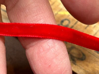 vintage velvet 1/4" ribbon 69"pc made in Switzerland - Image 1 of 3