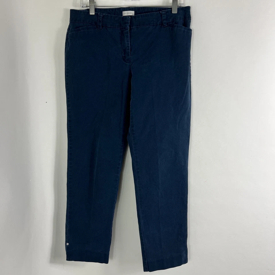 Van Heusen Pants Womens Size 10 Cropped Tapered Navy Blue Chino Mid Rise Stretch - Image 1 of 4