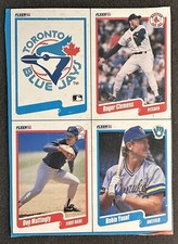 1990 Fleer Baseball Box Bottom C3 Clemens, YountC28, Mattingly C19