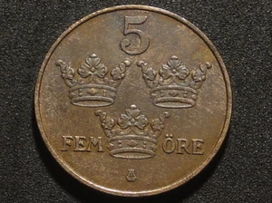 SWEDEN  5  ORE  1912 (9218) - Picture 1 of 2