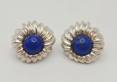 Vintage TIFFANY & Co. Lapislazuli Sterling Silber Ohrringe/Clip - Bild 1 von 3