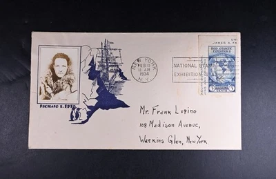 Feb 10 1934 FDC USA Scott # 735-33 Leo August Cachet VF Cover R. Byrd Antarctic - Image 1 of 2