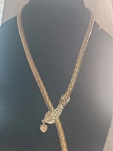 Betsey Johnson Gold Tone Serpent Clasp Necklace (Defect) - Picture 1 of 4